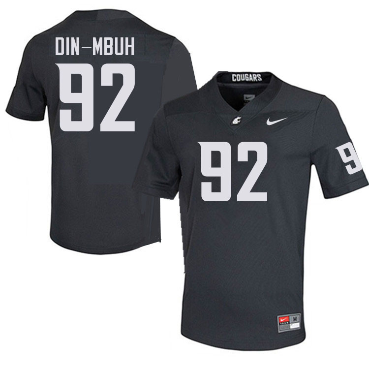 Men #92 Ansel Din-Mbuh Washington State Cougars College Football Jerseys Stitched-Charcoal